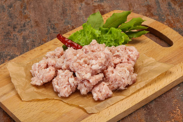Homemade pork minced meat for cooking