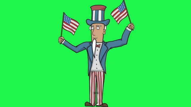  UNCLE SAM ANIMATED WITH GREEN BACKGROUND