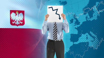 Poland crisis economy stock exchange market down chart fall trading graph finance