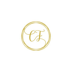 Letter CF logo template. Creative fashion logo design, couple letter , beauty icon. Initial handwriting or handwritten logo for identity. Logo with hand drawn style. wedding concept -vector