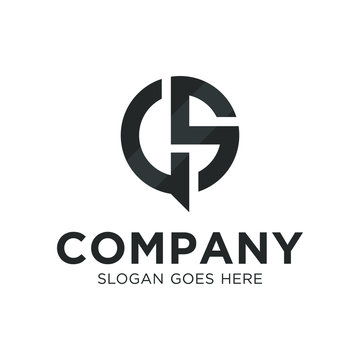 Modern , Clean and Minimal Bubble Letter G and S or Letter GS SG Initial Based Iconic Logo Design