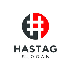 Obraz premium Hashtag and circle logo icon design template vector inspiration