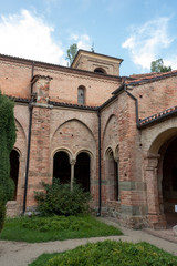 Fototapeta na wymiar The abbey of Santa Maria di Vezzolano is a religious building in Romanesque and Gothic style, among the most important medieval monuments of Piedmont