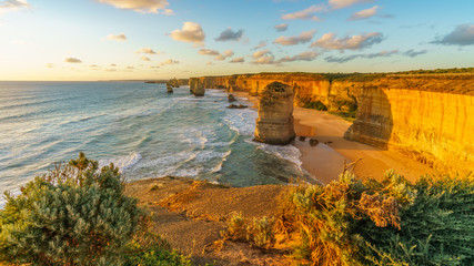 twelve apostles at sunset,great ocean road at port campbell, australia 92