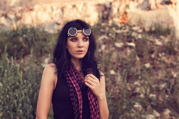 Young girl in a post apocalyptic world