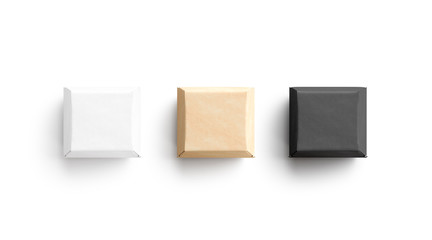 Blank black, white and craft burger box mockup set