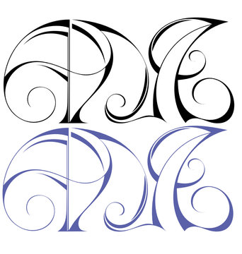 An abstract image of the name "Alya" in Russian, which can be used as a logo or for a tattoo.