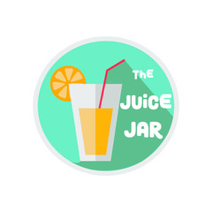 Juice Jar orange juice Logo Design Template