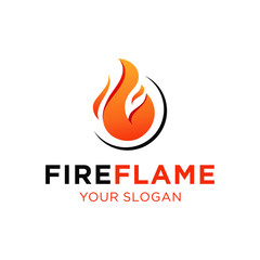 Modern Fire Flame Logo Design Template