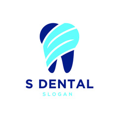 Teeth / Dental and Letter S Logo Design Template