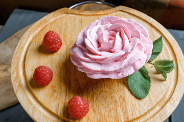 Cake, muffin, celebrate muffin with cream and decoration