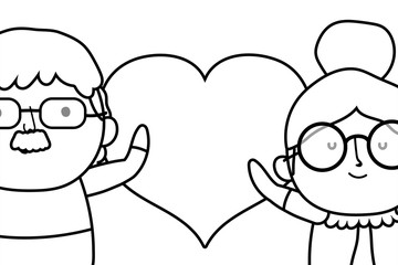 Grandmother and grandfather cartoon vector design