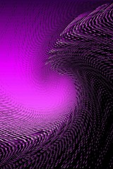 Abstract Halftone Pattern with Wave. Black and Pink Spiral Background. Raster. 3D Illustration