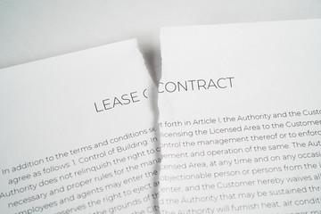 Fototapeta premium torn up Lease contract
