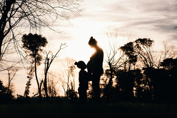 silhouette of a  pregnant woman 