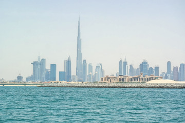 Fototapeta na wymiar Skyline at the Coast in Dubai
