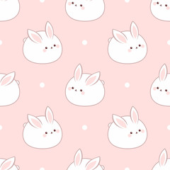 Cute fat rabbit pattern with dots