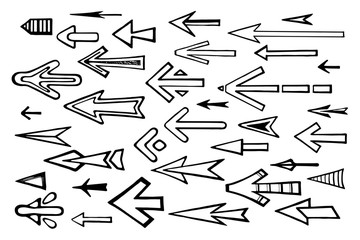 Arrow pointers hand-drawn vector sketch