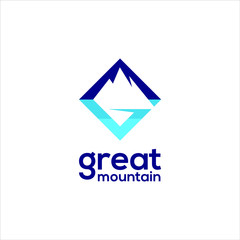 simple geometric mountain logo icon design idea