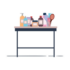 pet grooming table on white background