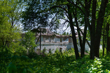 Fototapeta na wymiar West wing of the manor house of the Muromtsevs' estate, Balovnevo village, Dankov district, Lipetsk region, Russian Federation