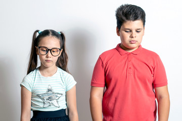 Children are guilty. Brother and sister are sad and offended