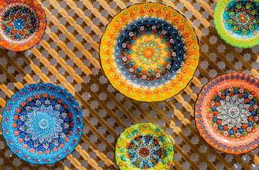 hand-painted ceramic plates