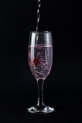 Cherry champagne cocktail