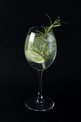 Cocktail with lime and rosemary