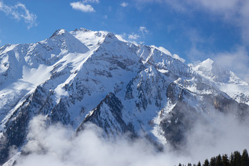 Fototapeta premium view of Mayrhofen ski resort, Austrian Alps