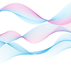 Beautiful blue waves on a white background