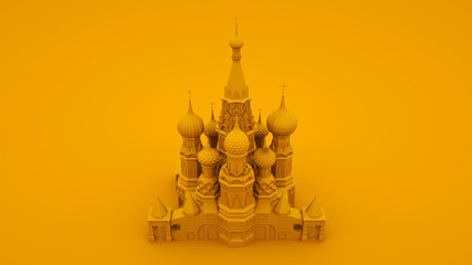 Moscow symbol - Saint Basil's Cathedral, Russia. 3d illustration