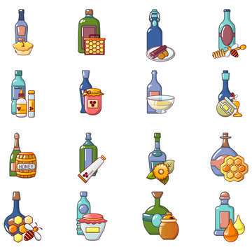 Mead icons set. Cartoon set of 16 mead vector icons for web isolated on white background
