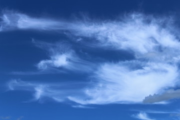 Naklejka na ściany i meble blue sky wind blows clouds texture background