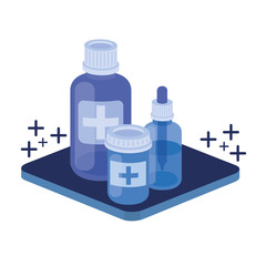 medicine drugs on white background