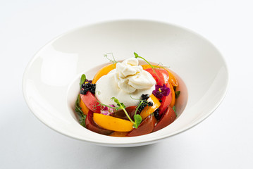 burrata with fresh ripe tomatoes
