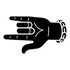 Hand rock sign icon. Simple illustration of hand rock sign vector icon for web design isolated on white background