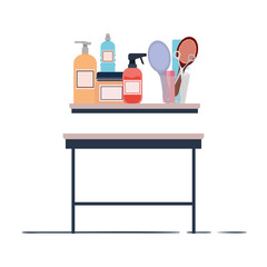 pet grooming table on white background