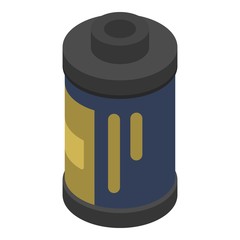 Film cylinder icon. Isometric of film cylinder vector icon for web design isolated on white background