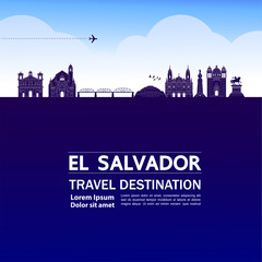 Obraz premium El Salvador travel destination grand vector illustration.