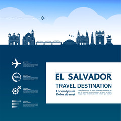 Obraz premium El Salvador travel destination grand vector illustration.