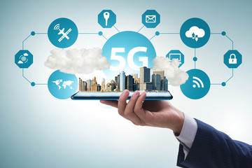 5G mobile technology concept - high internet speed