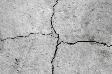 Crack on a cement wall