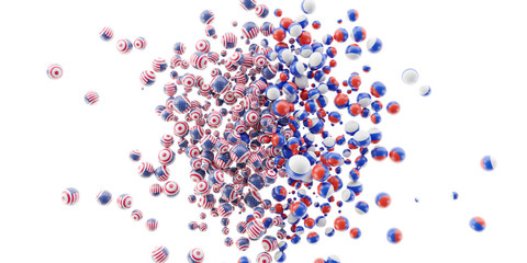 Political relationships between USA and Russia, original 3d rendering