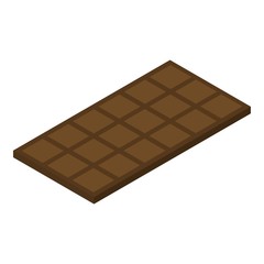 Chocolate bar icon. Isometric of chocolate bar vector icon for web design isolated on white background