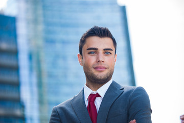 Businessman in a city