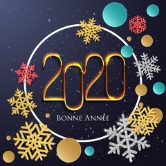 Fototapeta premium Carte de Voeux 2020 - Bonne Année