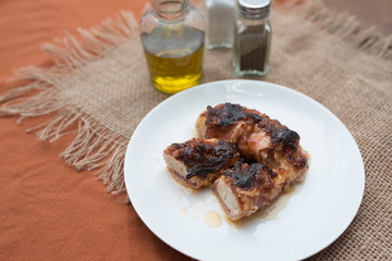 Chicken bacon dish with ranch and bbq fast family dinner