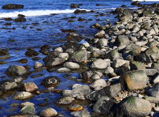 Rocky shoreline, characteristic of Long Island Sound and north shore of Long Island