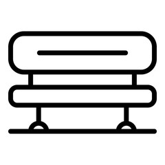 Outdoor bench icon. Outline outdoor bench vector icon for web design isolated on white background